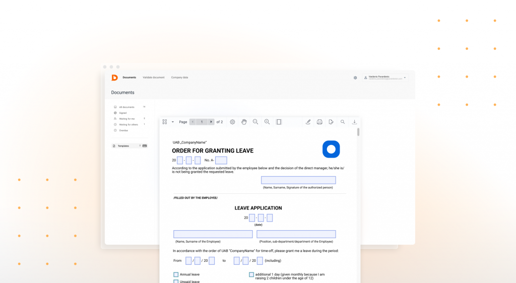 template forms for signing